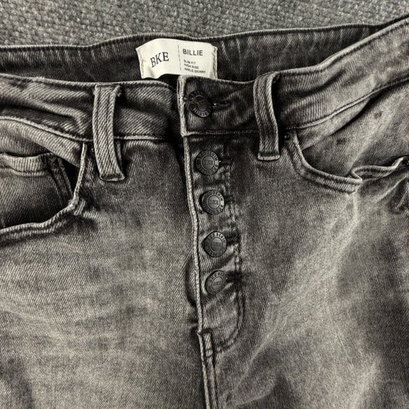 BKE Billie Gray Denim Jeans Slim Fit High Rise Ankle Skinny Stretch ACTL 29x27 - Picture 9 of 16